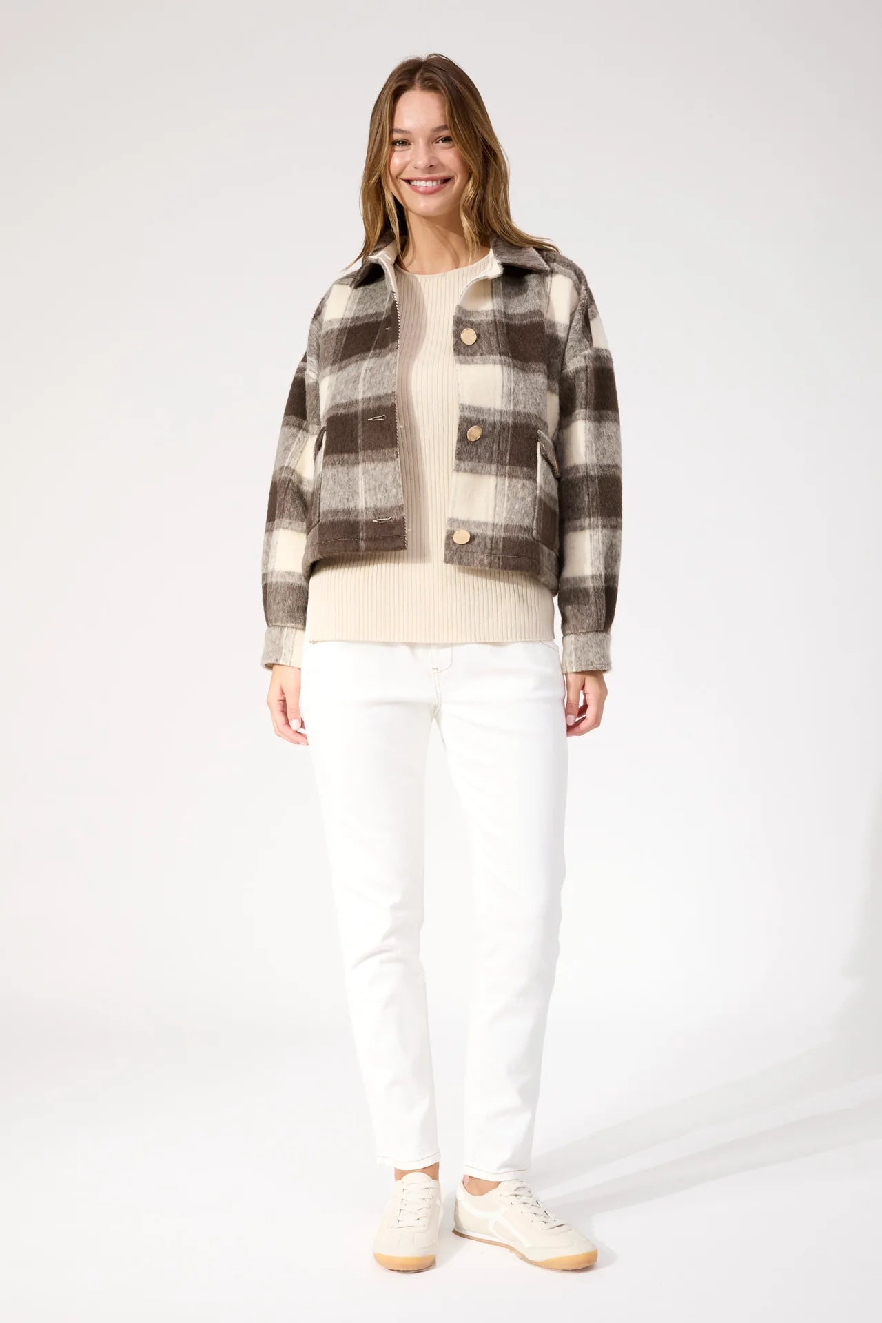 HAVEN - Fargo Cropped Jacket - Brown