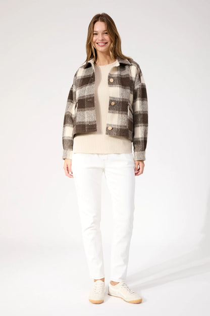 HAVEN - Fargo Cropped Jacket - Brown