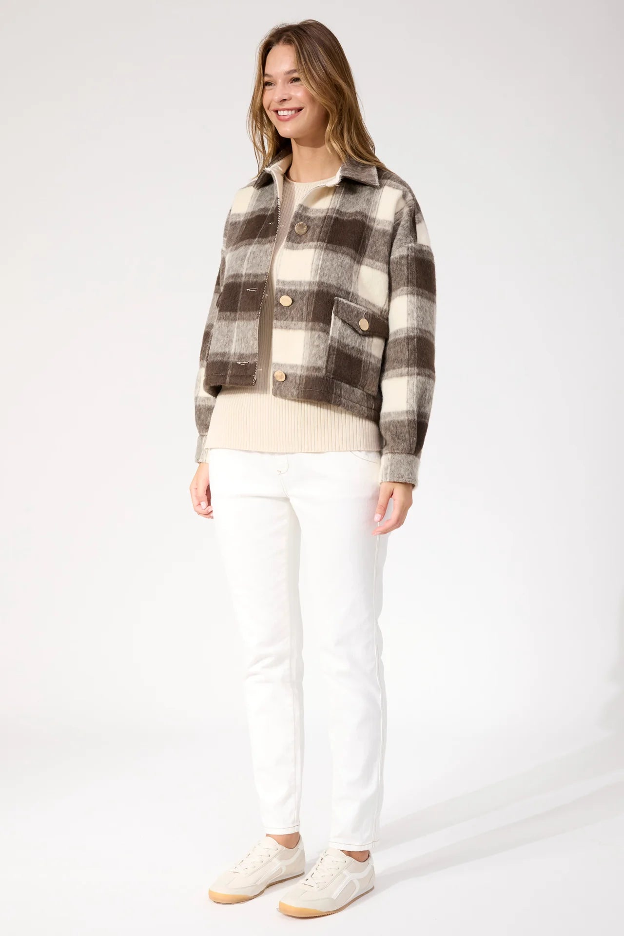 HAVEN - Fargo Cropped Jacket - Brown