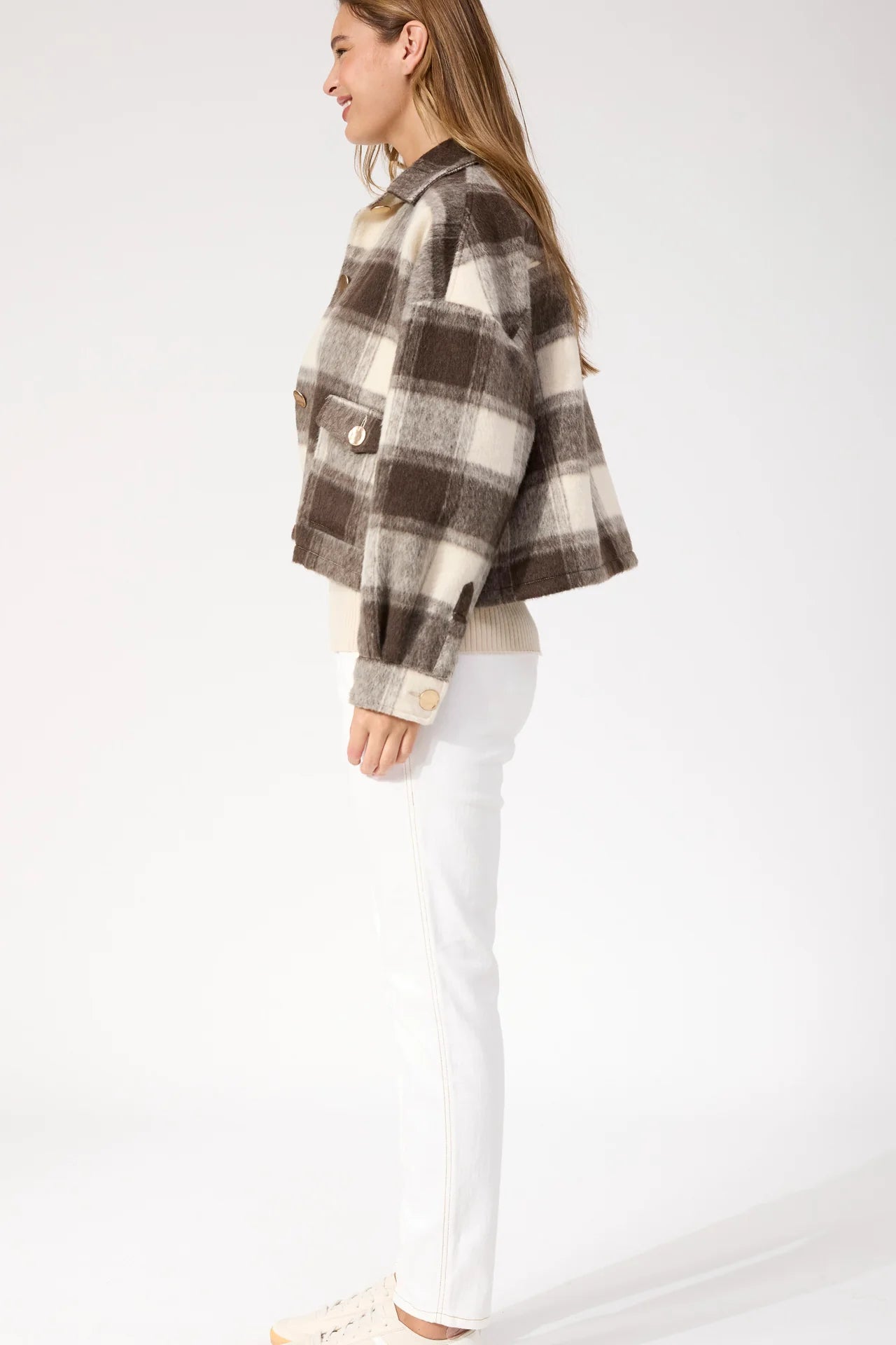 HAVEN - Fargo Cropped Jacket - Brown