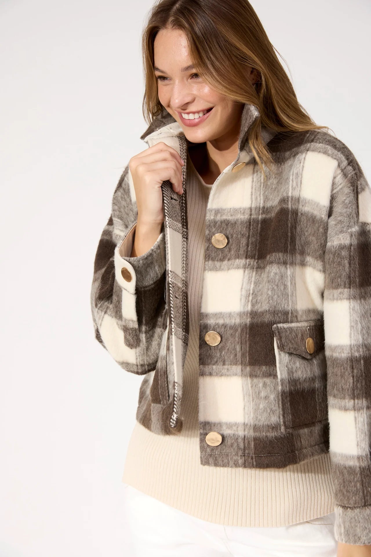 HAVEN - Fargo Cropped Jacket - Brown
