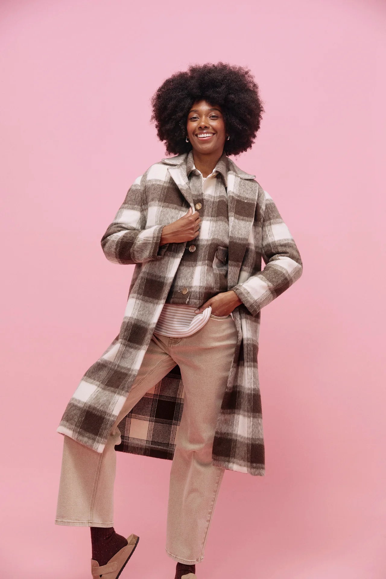 HAVEN - Fargo Cropped Jacket - Brown