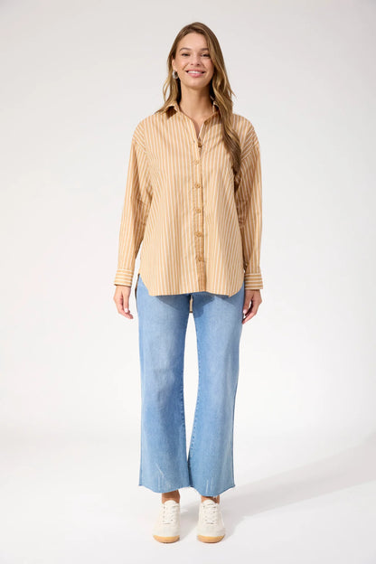 HAVEN - Fairbanks Stripe Shirt - Latte