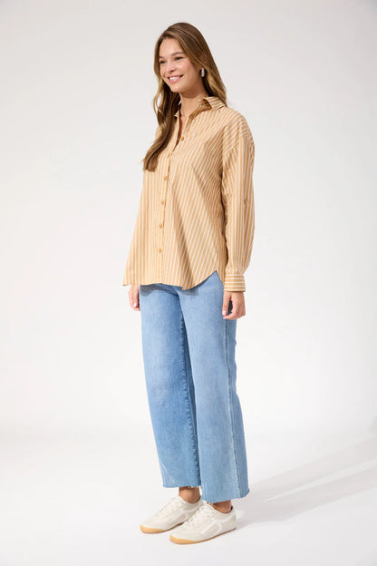 HAVEN - Fairbanks Stripe Shirt - Latte