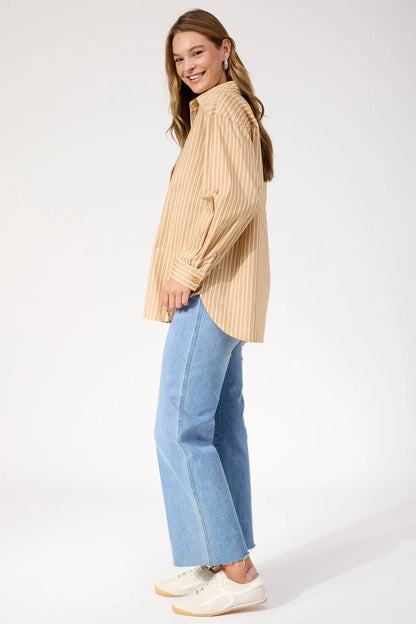 HAVEN - Fairbanks Stripe Shirt - Latte