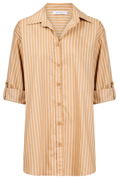 HAVEN - Fairbanks Stripe Shirt - Latte
