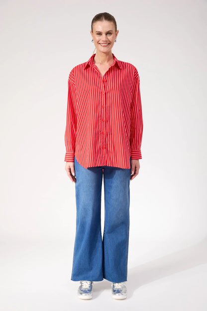 HAVEN - Fairbanks Stripe Shirt - Red
