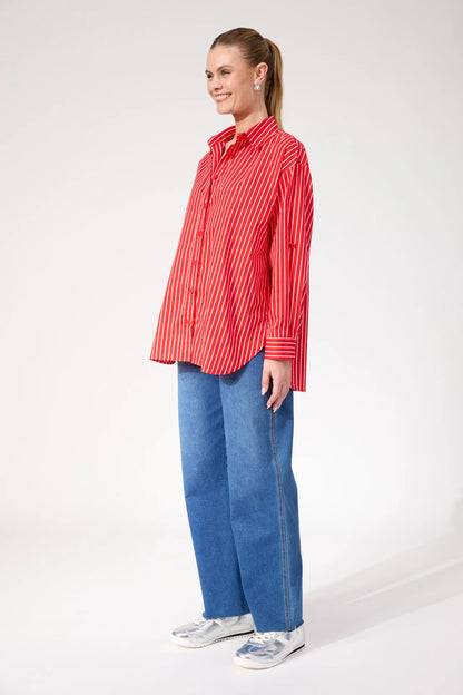 HAVEN - Fairbanks Stripe Shirt - Red