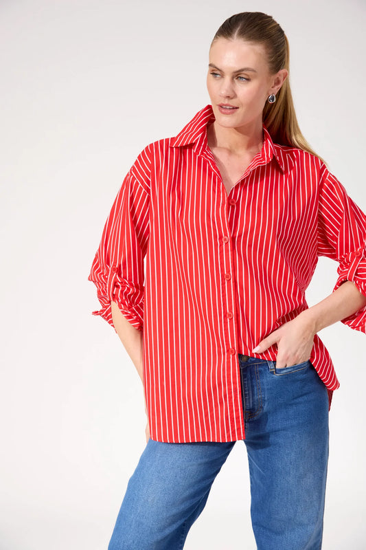 HAVEN - Fairbanks Stripe Shirt - Red