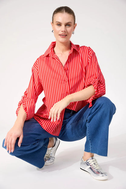 HAVEN - Fairbanks Stripe Shirt - Red