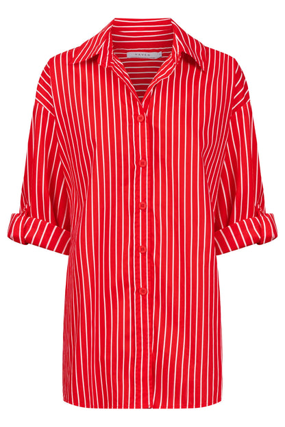 HAVEN - Fairbanks Stripe Shirt - Red