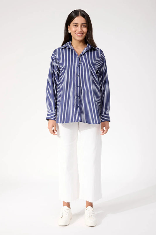 HAVEN - Fairbanks Stripe Shirt - Navy