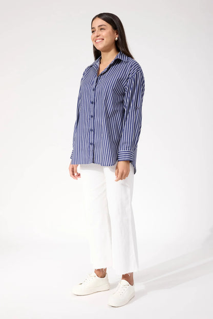 HAVEN - Fairbanks Stripe Shirt - Navy