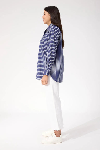 HAVEN - Fairbanks Stripe Shirt - Navy