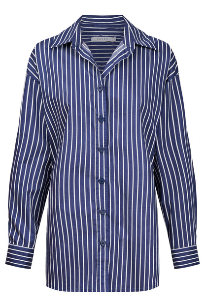 HAVEN - Fairbanks Stripe Shirt - Navy