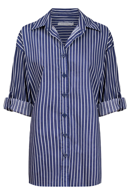 HAVEN - Fairbanks Stripe Shirt - Navy