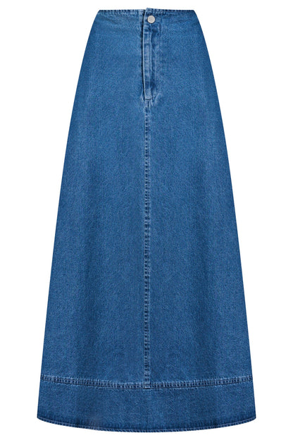 HAVEN - Denver Denim Skirt - Blue