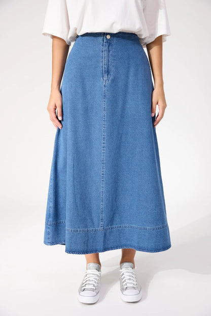 HAVEN - Denver Denim Skirt - Blue