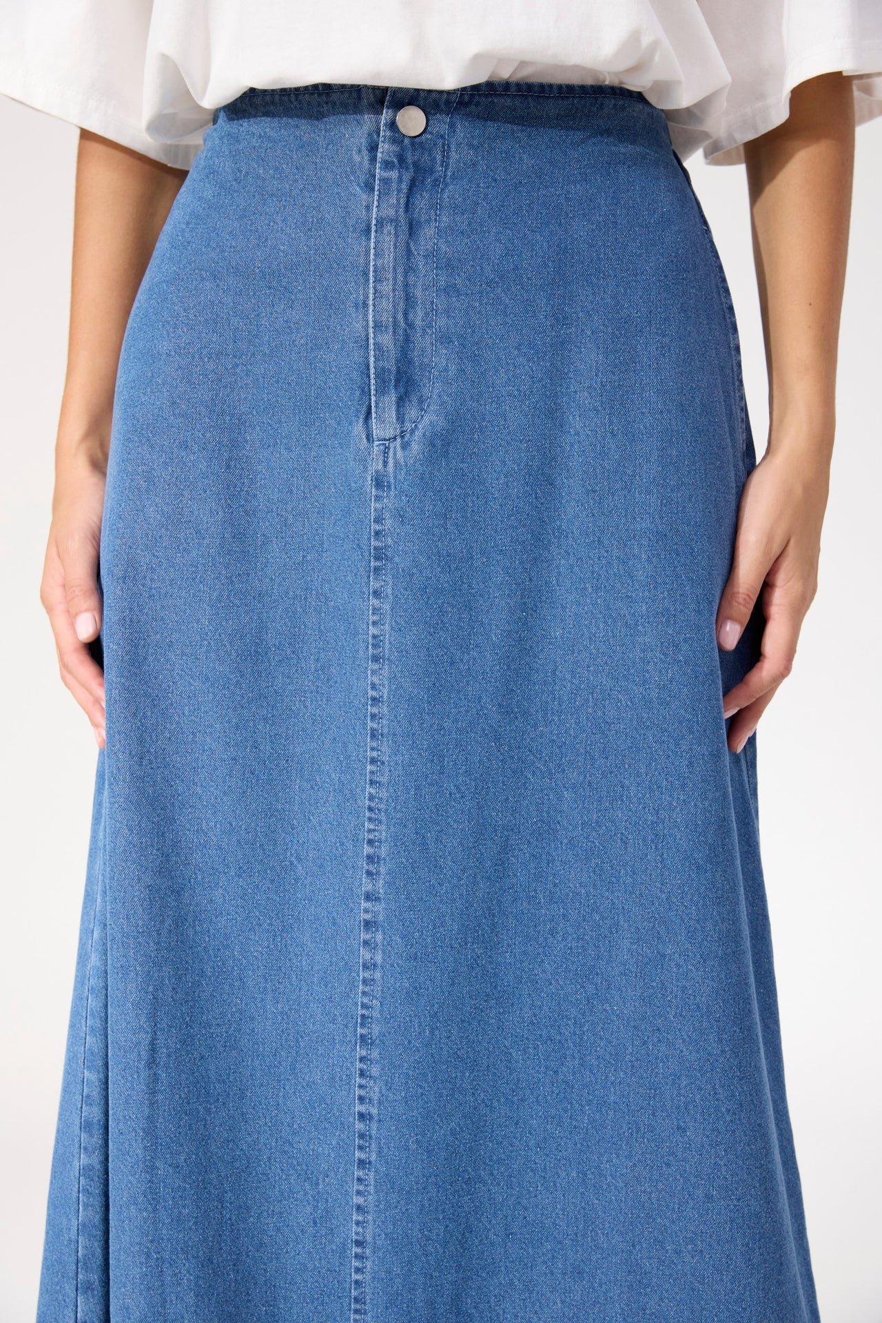 HAVEN - Denver Denim Skirt - Blue