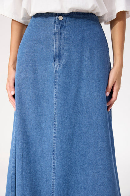 HAVEN - Denver Denim Skirt - Blue