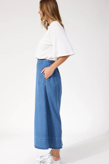 HAVEN - Denver Denim Skirt - Blue