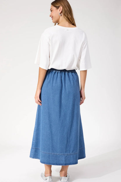 HAVEN - Denver Denim Skirt - Blue