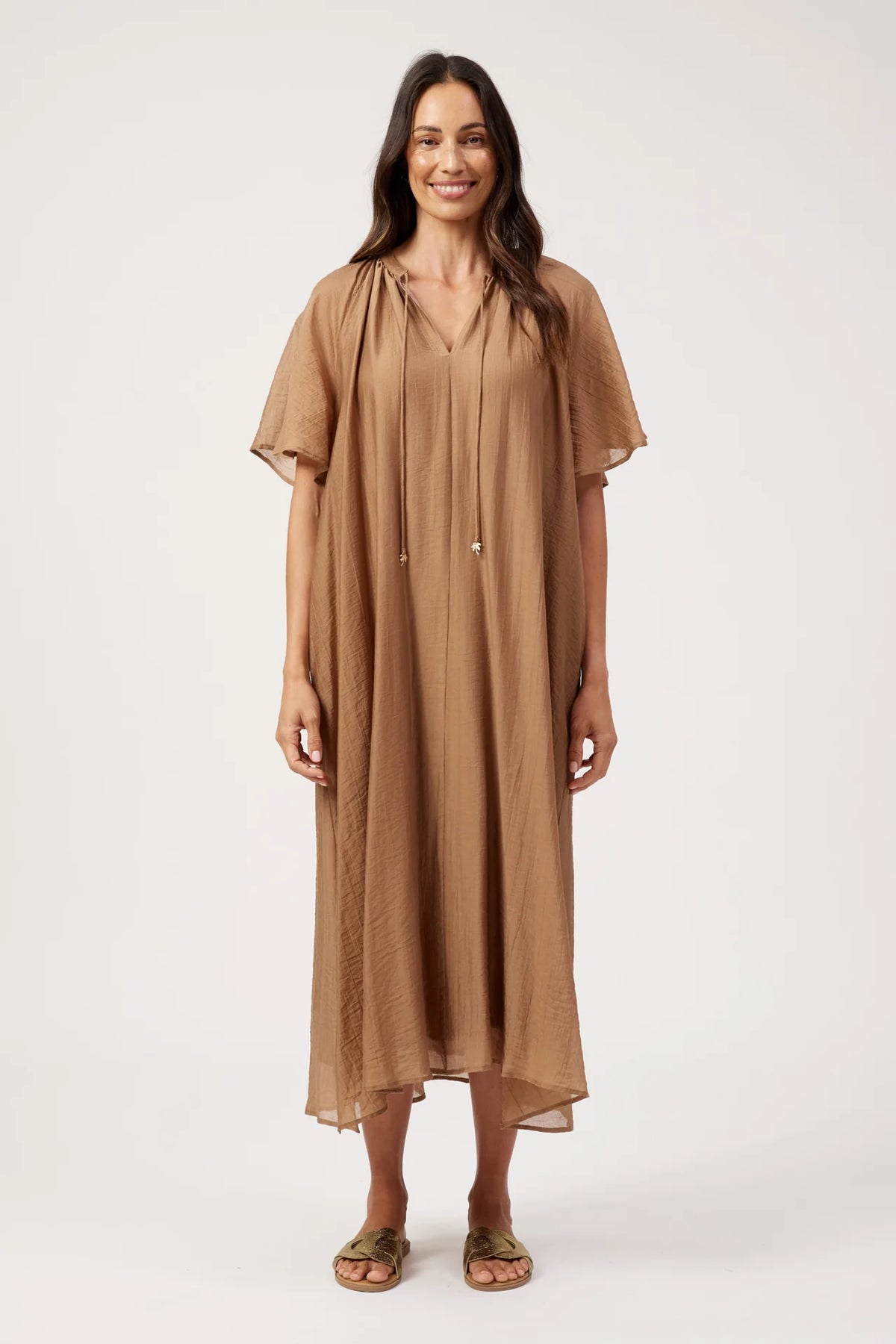 HAVEN - Kenya Midi Dress - Wheat