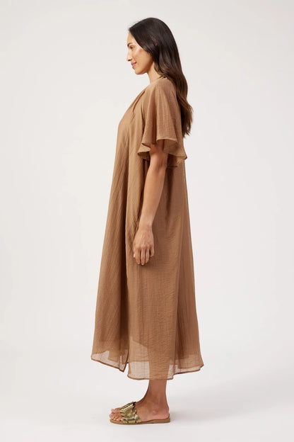 HAVEN - Kenya Midi Dress - Wheat