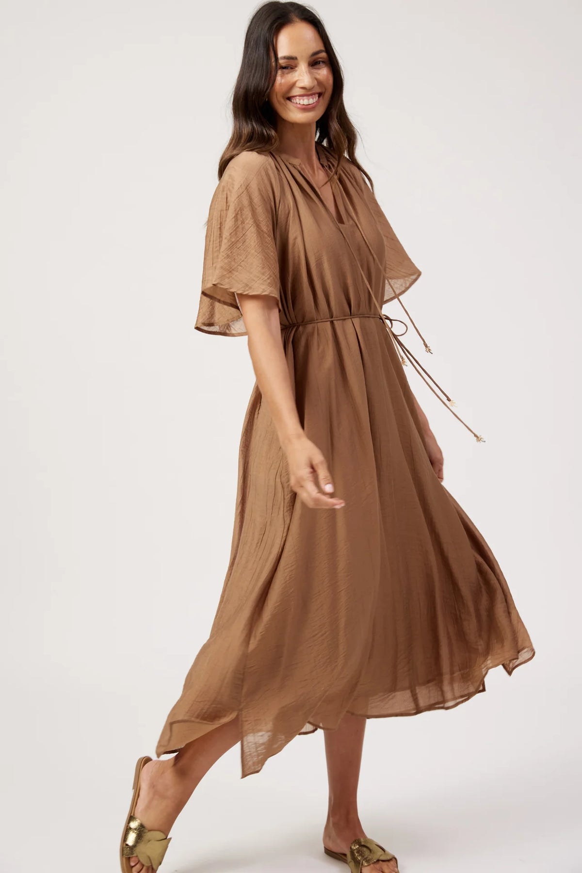 HAVEN - Kenya Midi Dress - Wheat