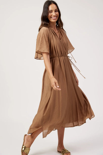 HAVEN - Kenya Midi Dress - Wheat