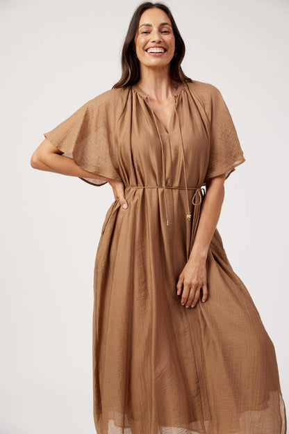 HAVEN - Kenya Midi Dress - Wheat