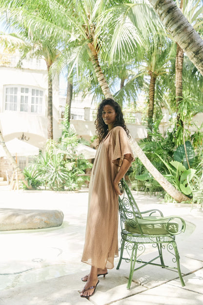 HAVEN - Kenya Midi Dress - Wheat