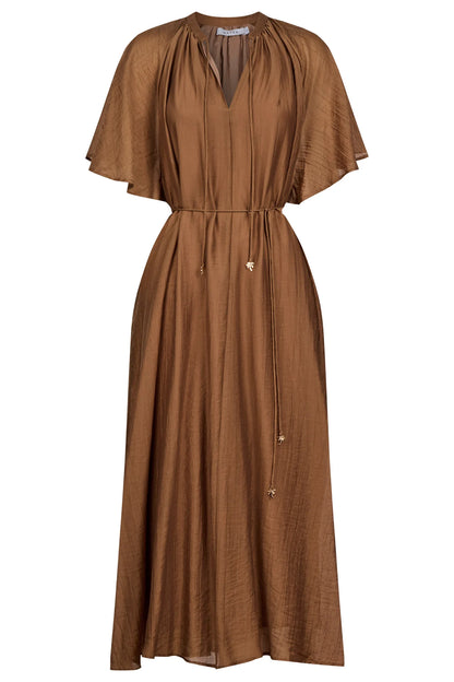 HAVEN - Kenya Midi Dress - Wheat