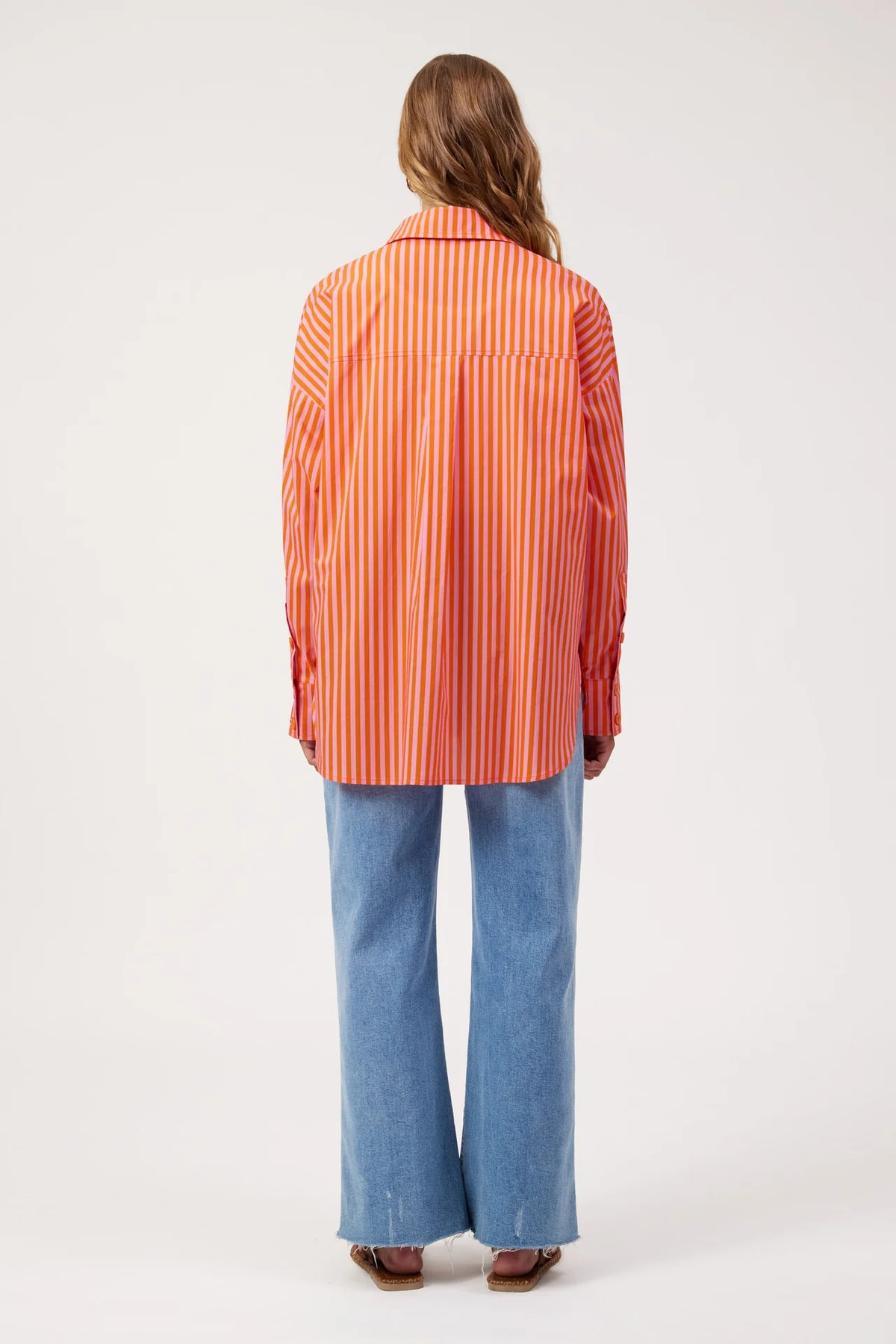 HAVEN - Mykonos Embroidered Stripe Shirt - Pink