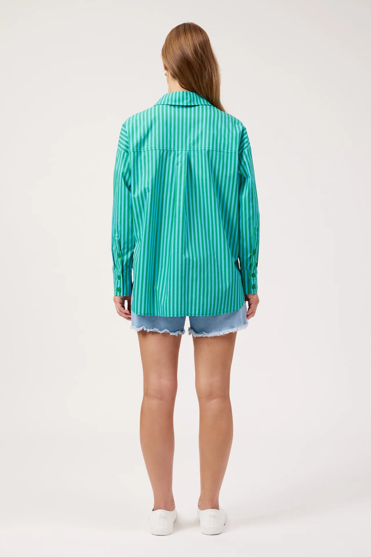 HAVEN - Mykonos Embroidered Stripe Shirt - Green