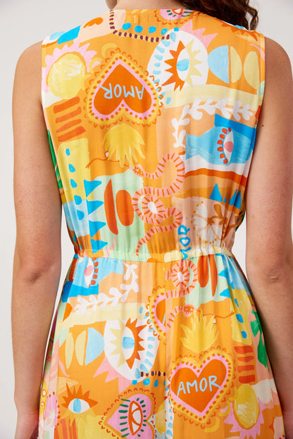HAVEN - Mykonos Tie Midi Dress - Mati