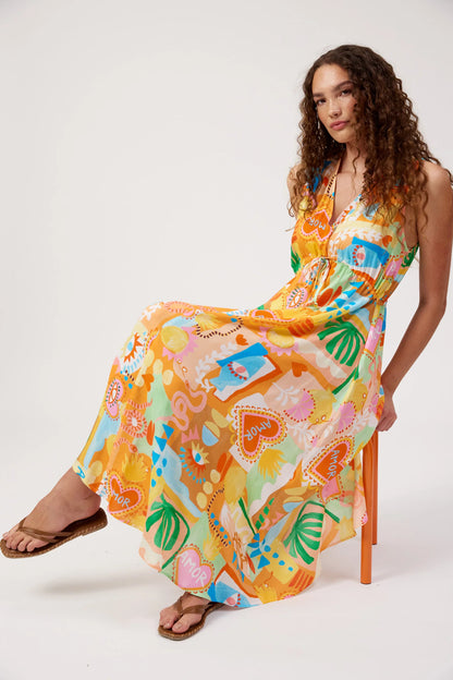 HAVEN - Mykonos Tie Midi Dress - Mati