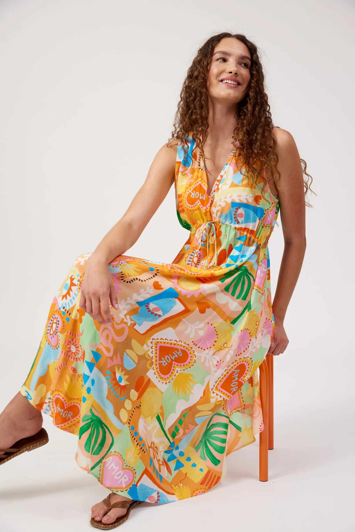HAVEN - Mykonos Tie Midi Dress - Mati