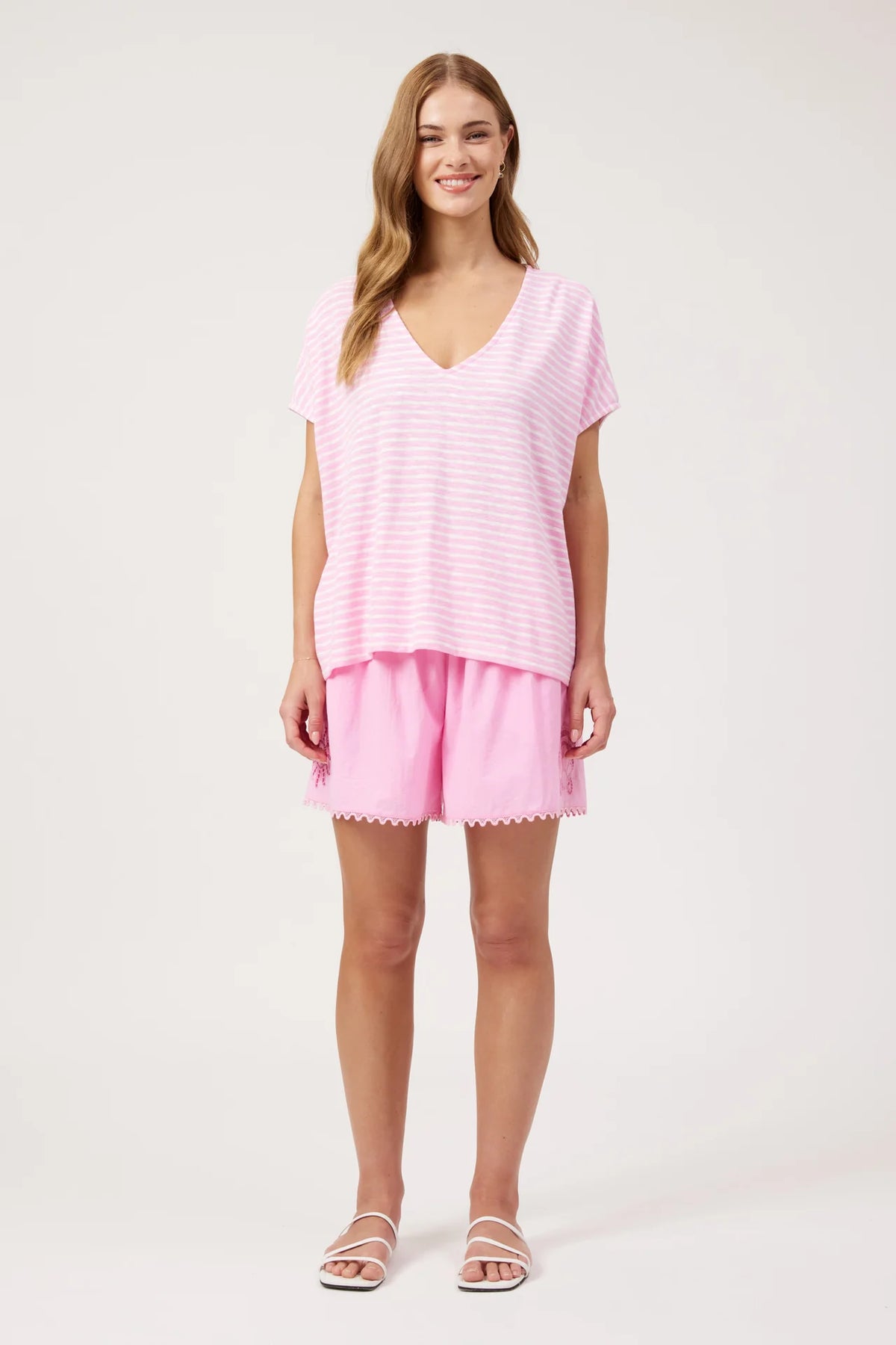 HAVEN - Tropea Stripe Tshirt - Pink