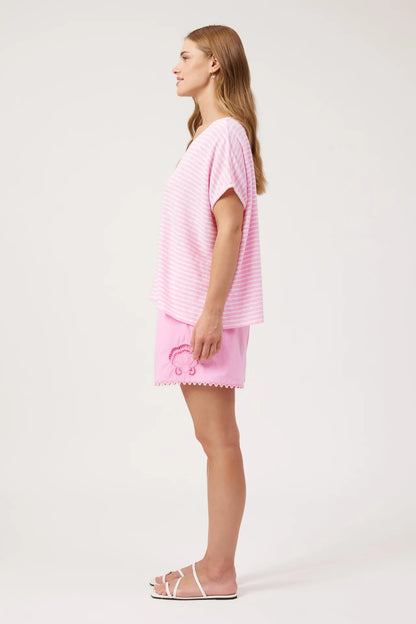 HAVEN - Tropea Stripe Tshirt - Pink