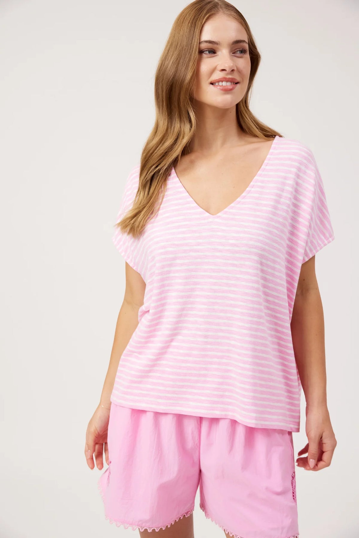 HAVEN - Tropea Stripe Tshirt - Pink