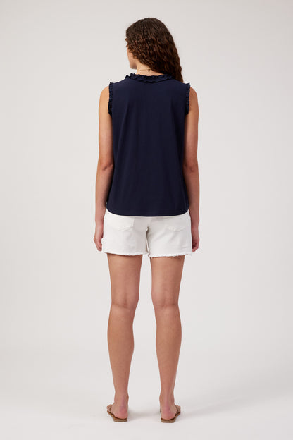 HAVEN - Athens Frill Tank - Navy