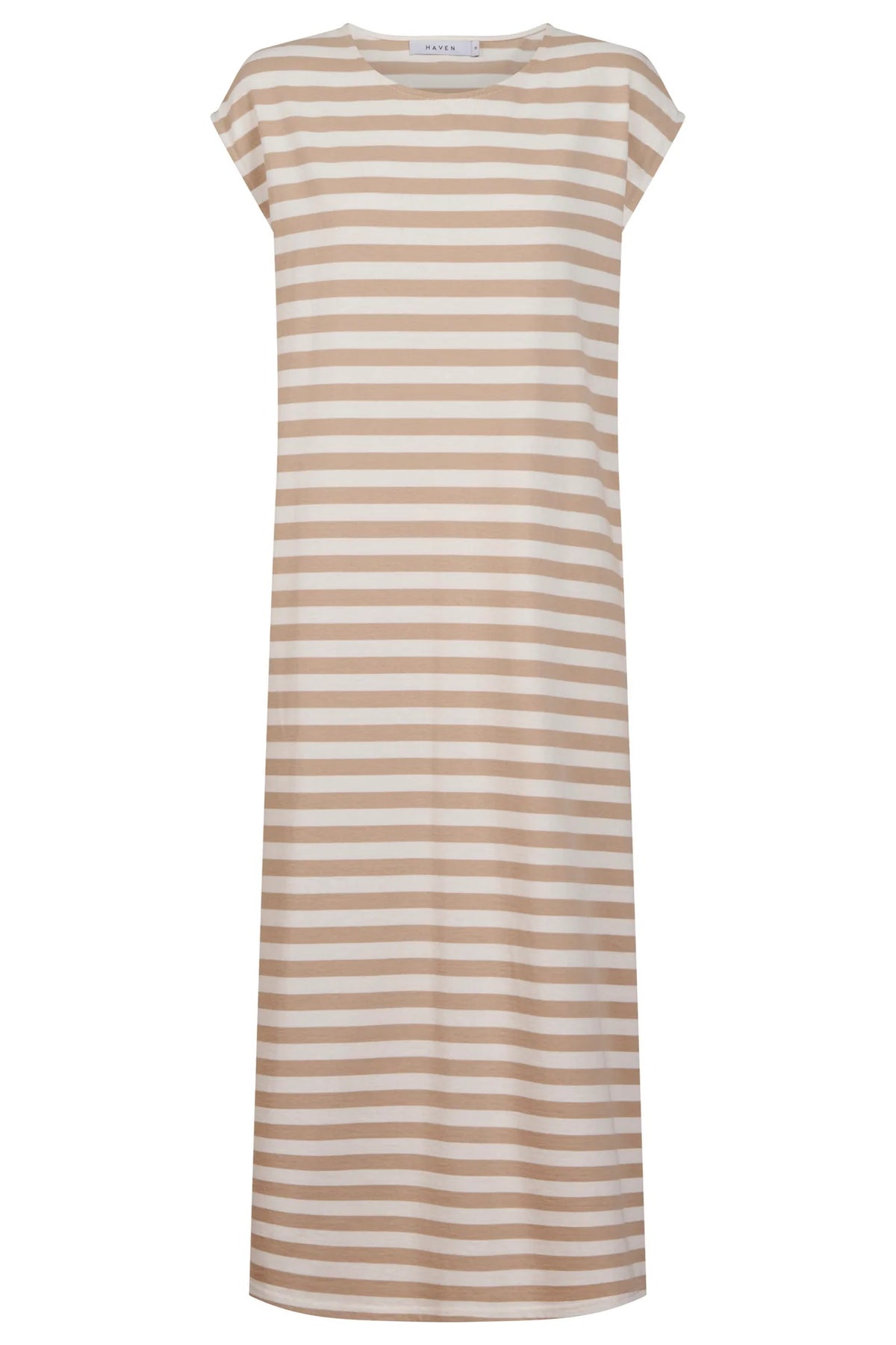 HAVEN - Kos Stripe Tshirt Dress - Sand