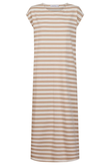 HAVEN - Kos Stripe Tshirt Dress - Sand