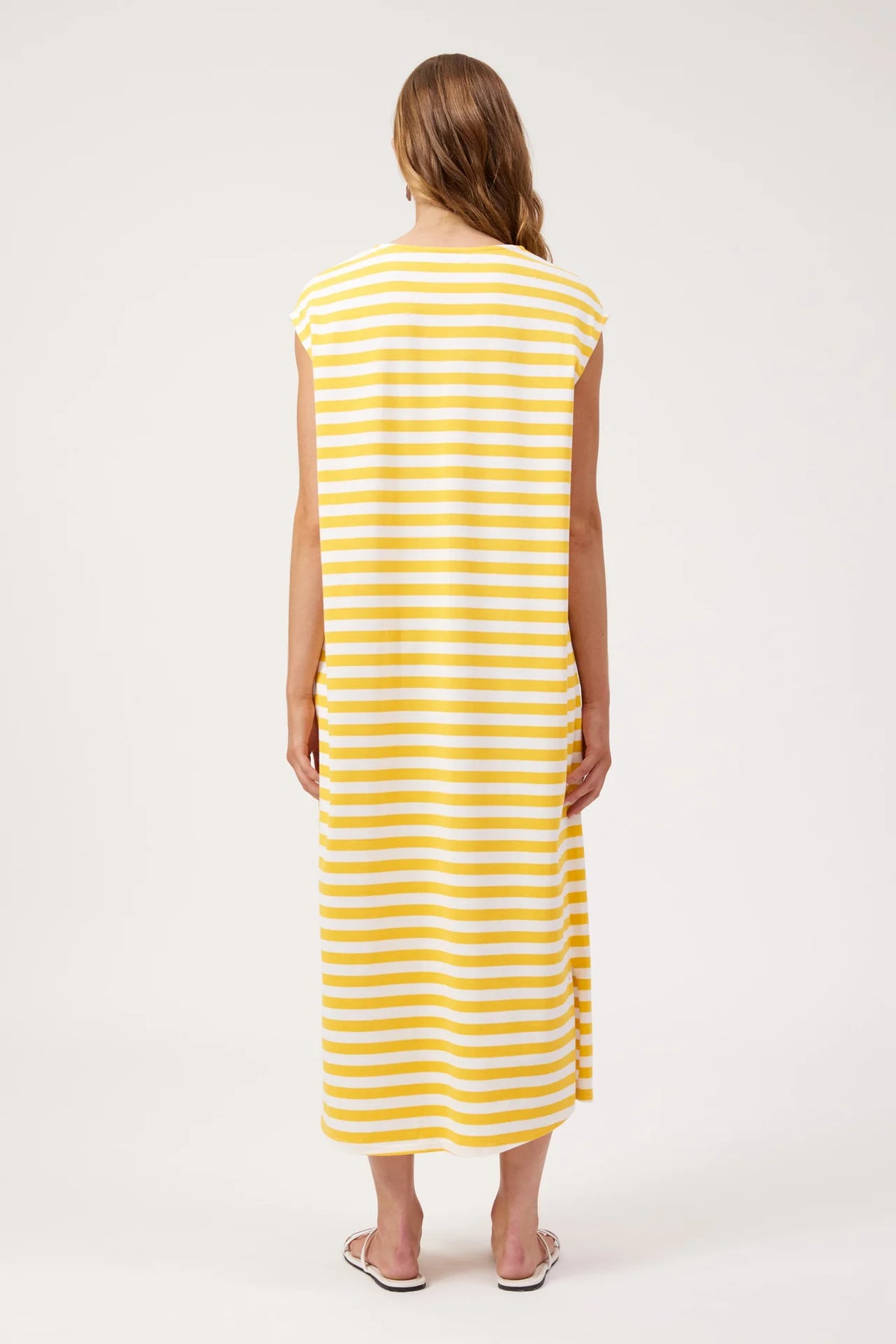 HAVEN - Kos Stripe Tshirt Dress - Yellow