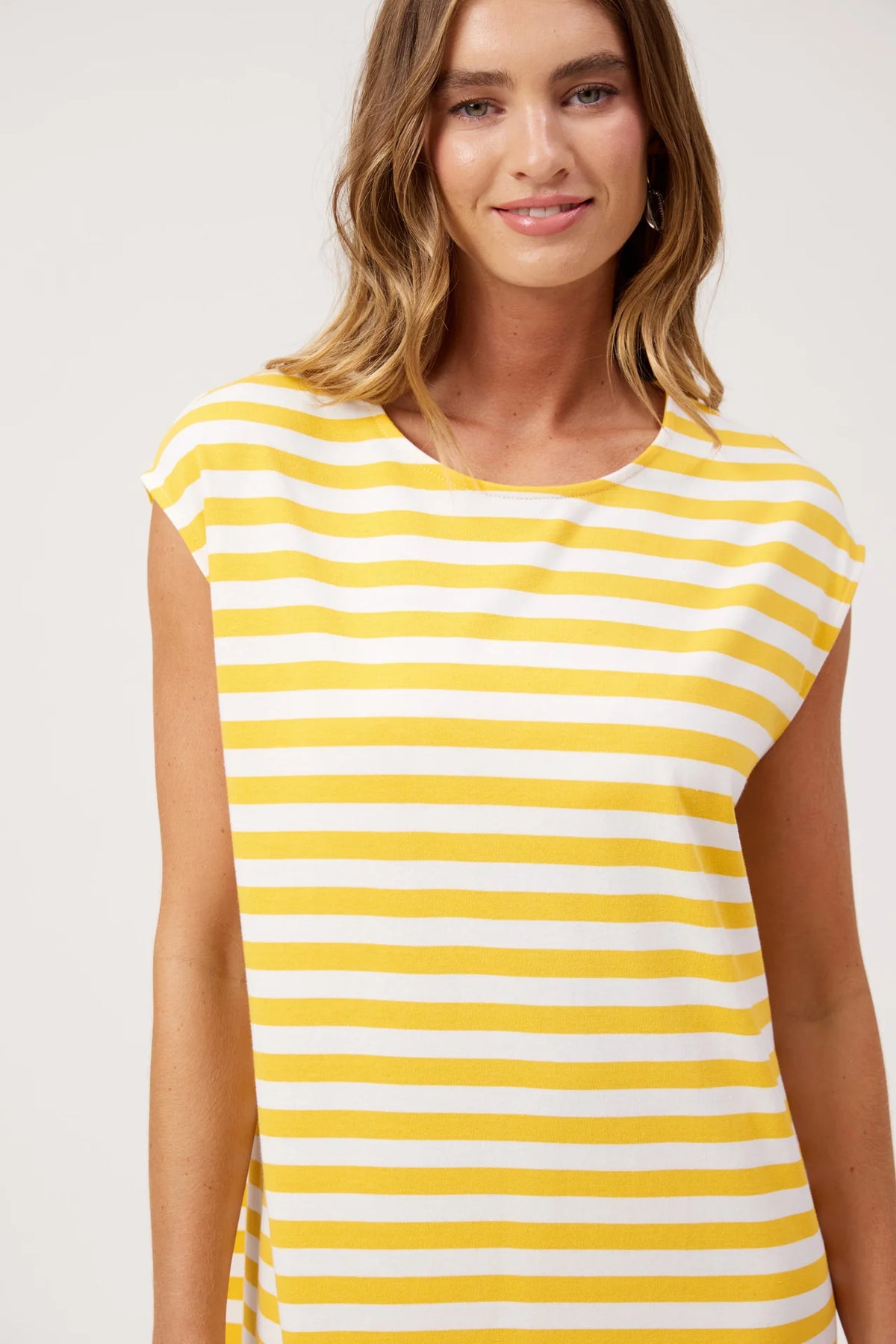 HAVEN - Kos Stripe Tshirt Dress - Yellow