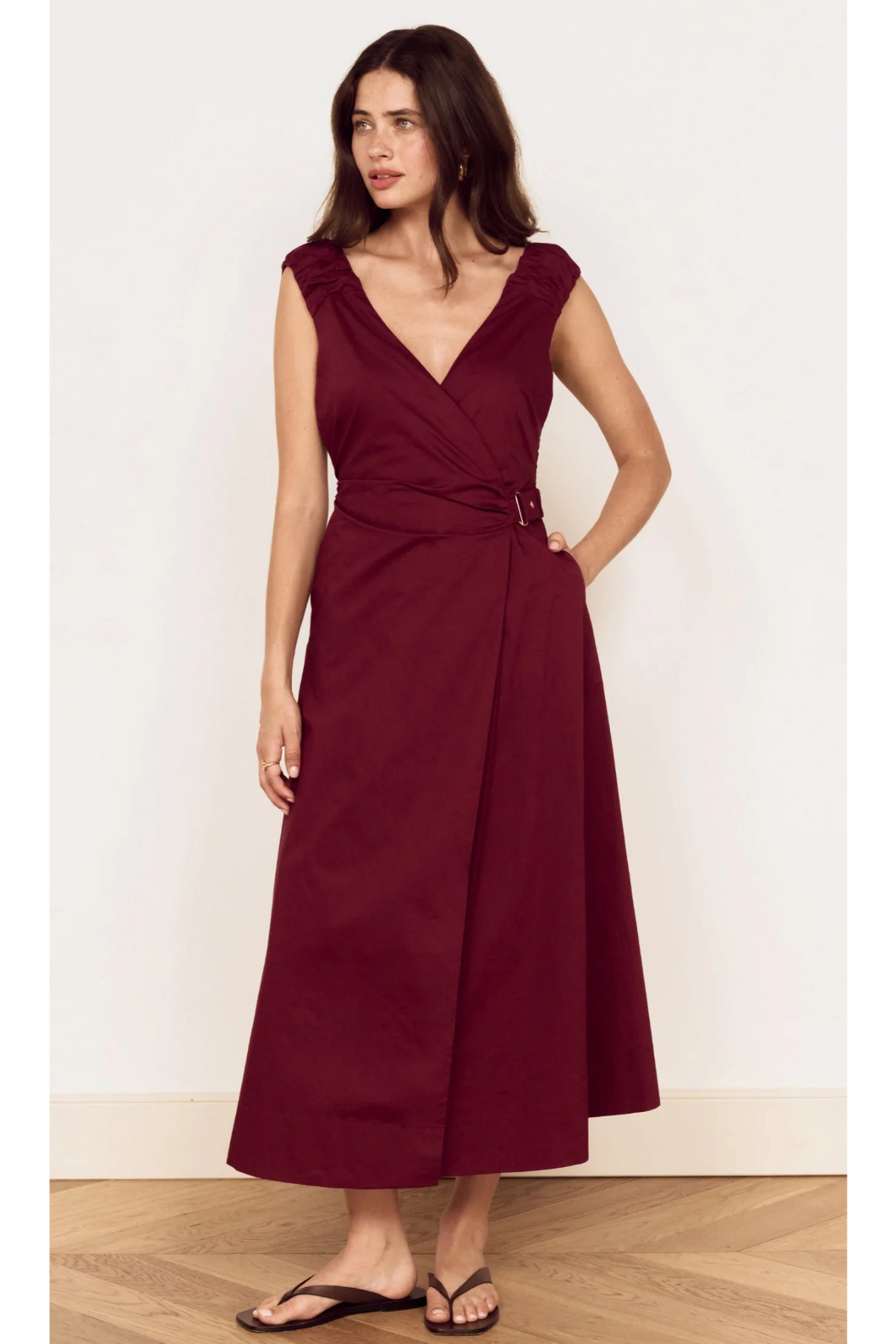 MINKPINK - Lola Wrap Midi Dress - Wine