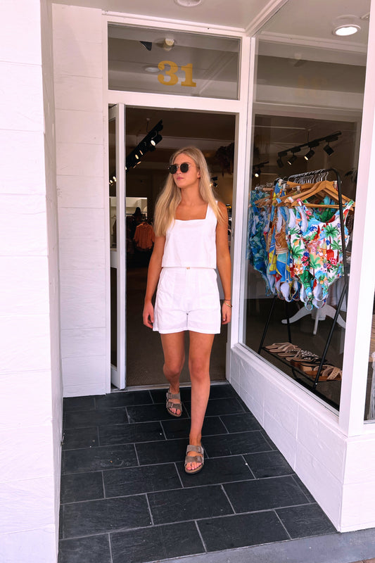 Portia Linen Set - White