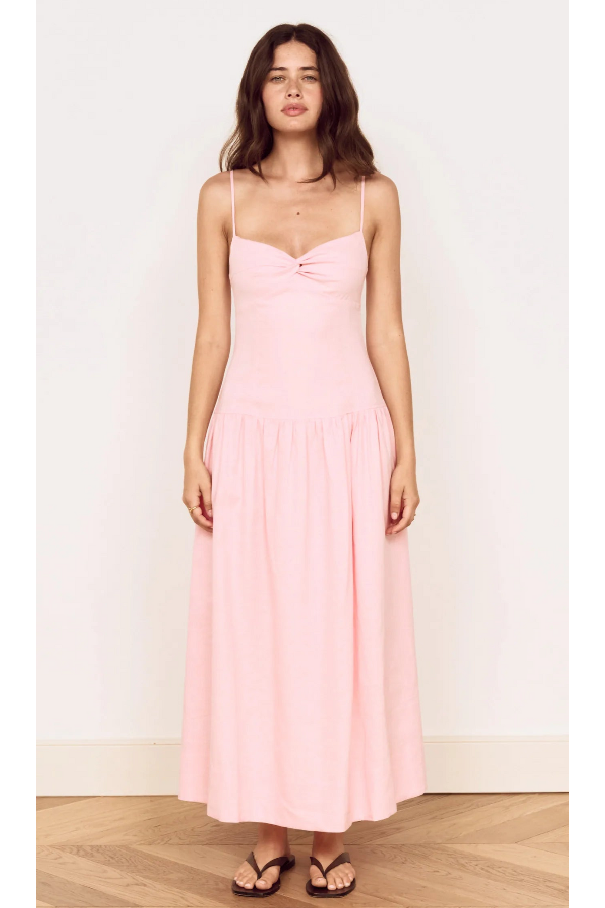 MINKPINK - Mila Drop Waist Midi Dress - Rose