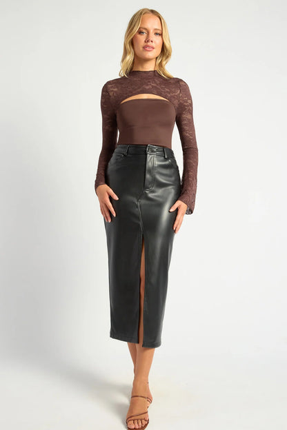 Lola Lace Long Sleeve - Espresso